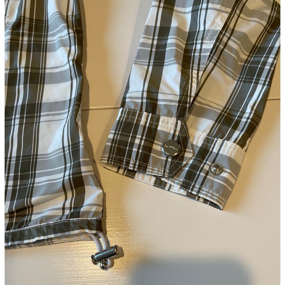 L-RL Lauren Active Plaid Windbreaker Jacket Sz XS Lightweight Zip Front Preppy - Picture 9 of 14